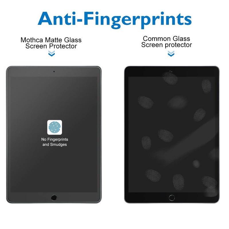 Mothca Matte Glass Screen Protector for iPad 10.2 Inch(2021/2020/2019 Model, 9th/8th/7th Generation) [NOT Privacy] Anti-Glare & Anti-Fingerprint 9H Hardness Tempered Glass Film, Smooth as Silk - Image 4